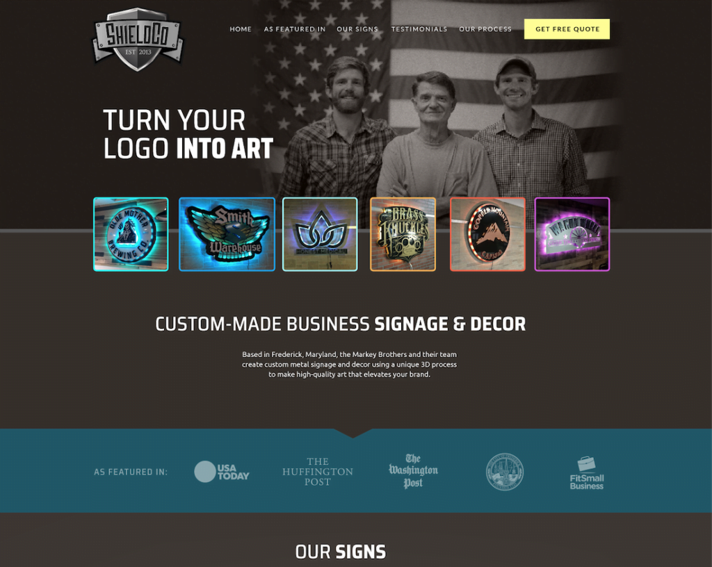 Shield Coart Landing Page Screenshot